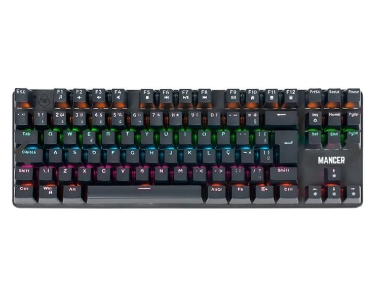 Teclado Mecanico Mancer Shade Mk3, Rainbow, Switch Huano Vermelho, Preto, Mcr-shm3-rbw01rd