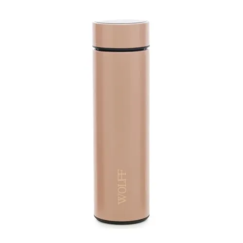 Wolff - Garrafa Trmica De Ao Inox Com Termmetro Em Led 500ml Ros - Conserva Bebidas Quentes E Frias Cor Ros
