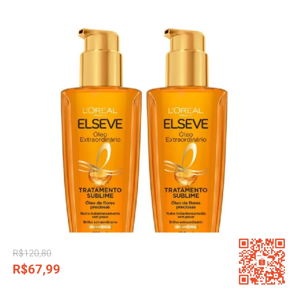 Kit 2 leos Extraordinarios Para Cabelos Elseve Loreal Paris, 100ml