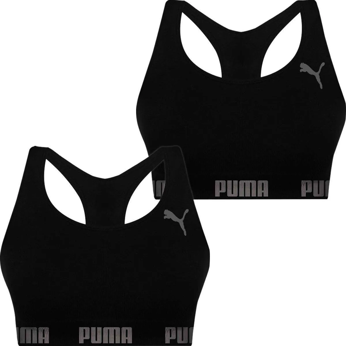 Kit 2 Tops Puma Feminino Nadador Sem Costura Alta Sustentao