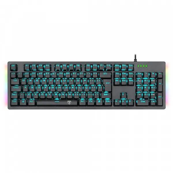 Teclado Mecnico Gamer T-dagger Bermuda, Led Azul Com Underglow Rainbow, Switch Outemu Blue, Abnt2, Preto - T-tgk312-bl (pt-blue Led)
