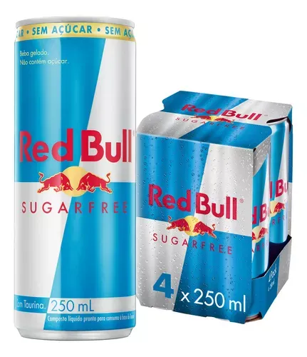 [r$5,81 Cada] Pack Energtico Zero Acar Red Bull Lata 4 Unidades 250ml Cada