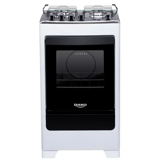 Fogo 4 Bocas  Gs Dako Supreme Acendimento Automtico Mesa Inox Mega Chama Branco Bivolt