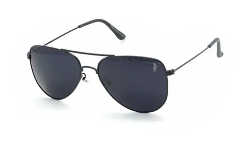 culos De Sol Aviador Unissex Polo London Club, Armao Em Metal Stainless Stell (preto)
