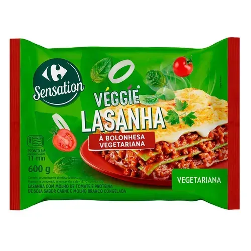 [2 Por R$7.57 Cada] [regional] Lasanha Veg Bolonhesa Carrefour Veggie 600g