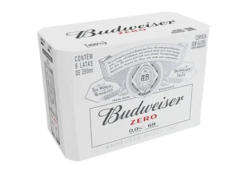 (rec) Pack Cerveja Budweiser Zero lcool, 350ml, Lata - 8 Unidades