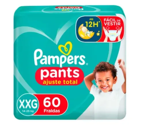 [regional/levando 2+] Fralda Pampers Xxg Pants Ajuste Total 60 Unidades