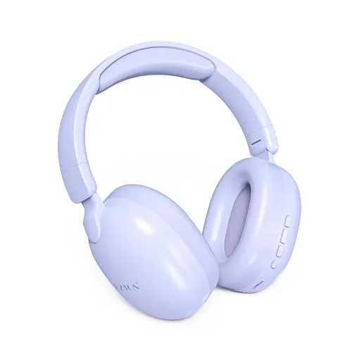 Ezra Fone De Ouvido Sem Fio Bluetooth 5.3, Headphone Com Almofadas Macias E Cancelamento De Rudo, Headset udio De Alta Resoluo Dobrvel Roxo