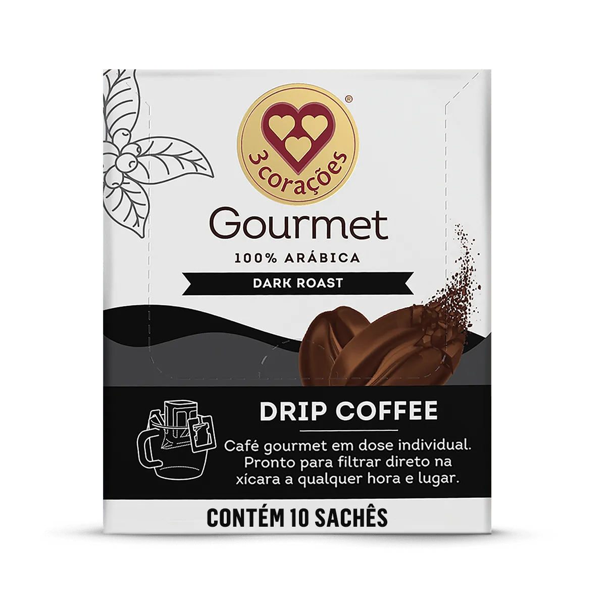 (regional) Caf 3 Coraes Gourmet Dark Roast Drip Coffee 11g