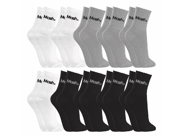 Kit Com 10 Pares De Meias Algodo Cano Curto Mash