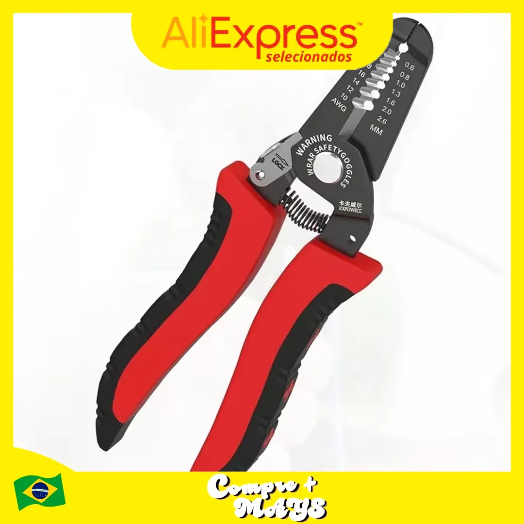 [r$8,71 Moedas/ Br] Alicate Descascador De Fios Profissional 7"  0.06 A 2.6mm, Para Instalaes Eltricas