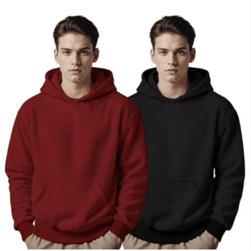 Kit Com 2 Moletons Canguru Masculino Algodo Capuz Bolso Frontal