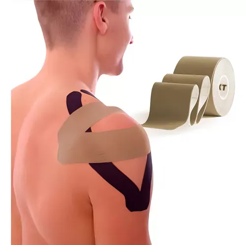 Fita Bandagem Kinesio Tape Sportstape Elstica Adesiva Taping Fisioterapia E Tratamentos Musculares 5 Metros Cor Bege - Loja Gudeltec