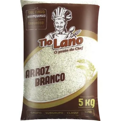 Arroz Tio Lano Agulhinha Tipo 1 Pacote Com 5kg