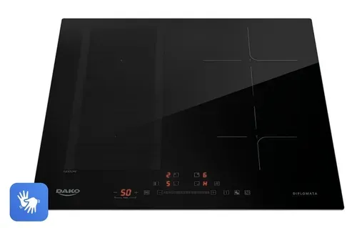 Cooktop De Induo 4 Bocas Preto Com Zona Flexvel Dako Diplomata 220v