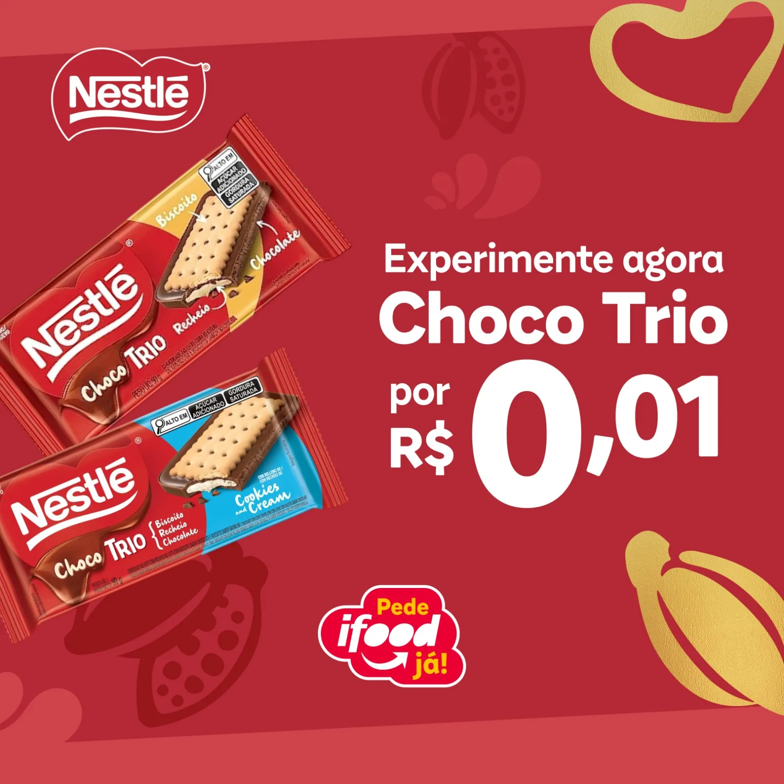 [mercados Selecionados] Ifood - Compre Nestl Choco Trio Por *r$0,01