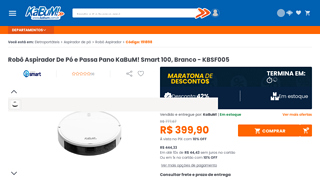 Rob Aspirador De P E Passa Pano Kabum! Smart 100, Branco - Kbsf005