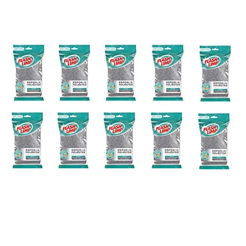 Flash Limp Kit Com 10 Esponjas Multiuso Polister Limpa Sem Riscar Ep1416360-10