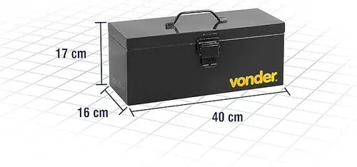 Caixa Metlica Para Ferramentas, Tipo Ba, Com Bandeja, Com 40 Cm, Vonder Vdo2575