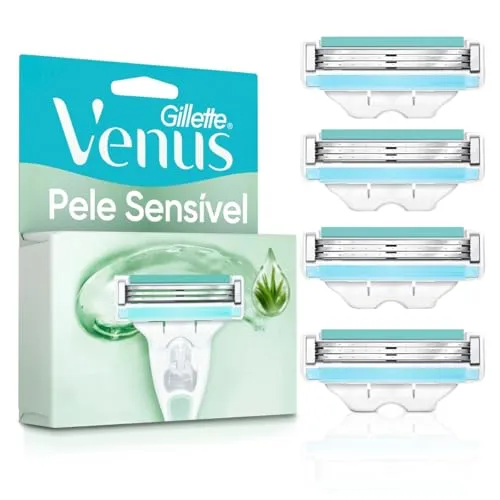 Gillette Venus Pele Sensvel Carga Para Aparelho De Depilar Com Aloe Vera, 4 Uds