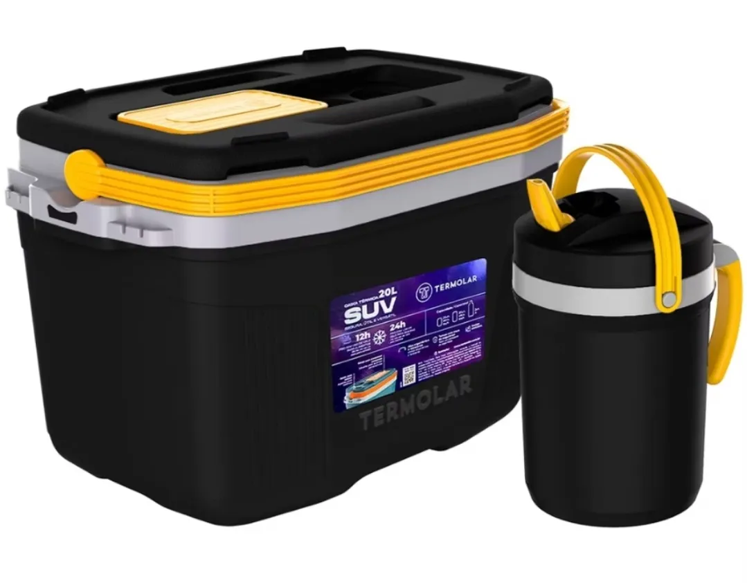 Kit Caixa Trmica 20 Litros Preta + Flip Top 2,5l Preto Termolar