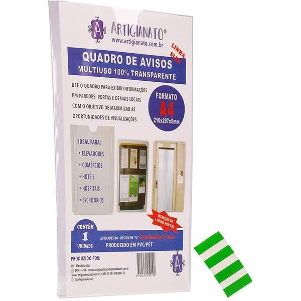 Quadro De Aviso A4 Slim 108 Artigianato Pt 1 Un - Apresentao - Kalunga